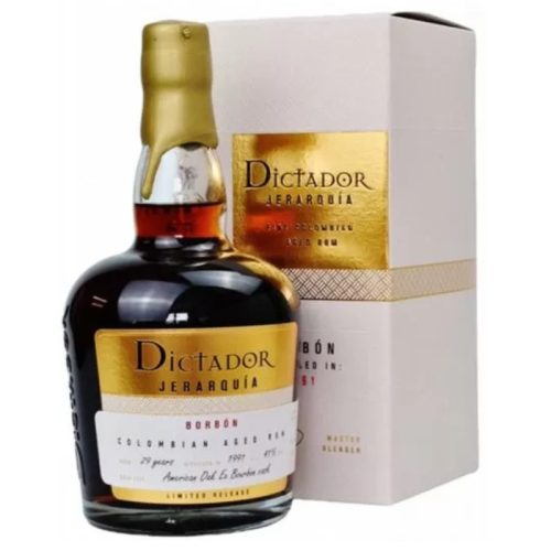 Dictador Rum Jerarquía Borbón 1991. American Oak Ex Bourbon Cask Limited Release 0,7l DD.