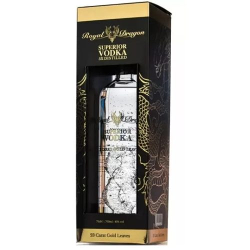 Royal Dragon Vodka Superior Elite 23 Carat Gold Leaves 1l DD.