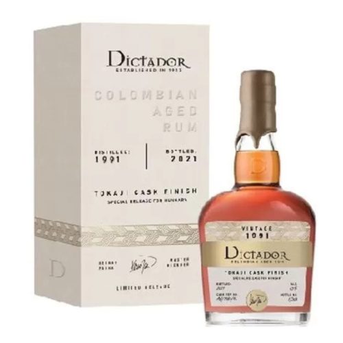 Dictador Rum Tokaji Cask Finish Limited Release Distilled: 1991. Bottled: 2021. 0,7l DD.