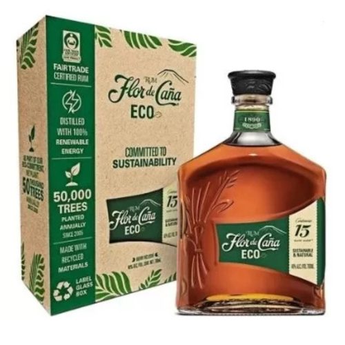 Flor de Cana Rum 15 years ECO Carbon Neutral Certified 0,7l DD.